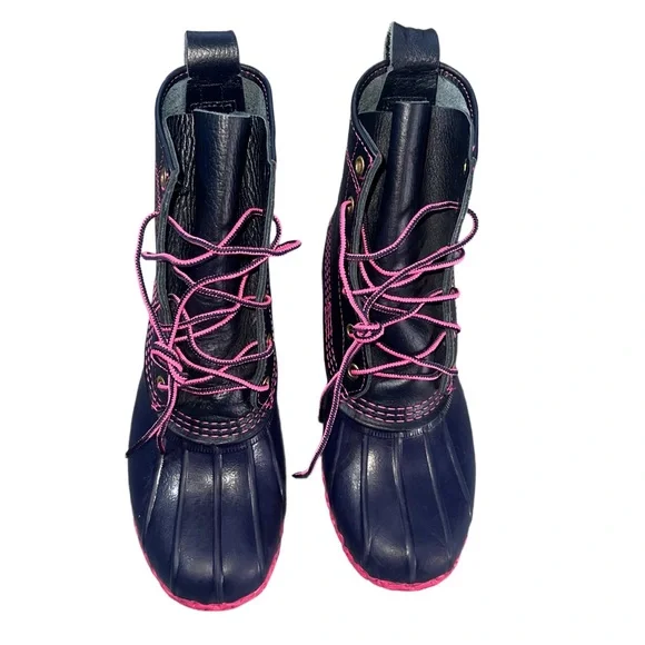 ⭐ L.L. Bean Duck Boots | Pink & Navy | Lightly Used ⭐ - Picture 2 of 12